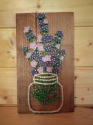 Obraz string art - Lawenda w słoiku