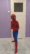 Strój kostium przebranie Spiderman czerwono niebieski 130 cm