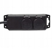 PRZEDŁUŻACZ ZASILAJĄCY OGRODOWY ZEWNĘTRZNY 2 GNIAZDA KABEL GUMOWY 2M IP44