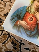 Przedwojenny oleodruków Serce Matki Boskiej kolor