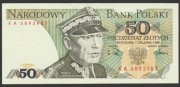 Polska 50 złotych 1988 - Karol Świerczewski - KA - stan bankowy UNC