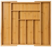 Bambusowy wkład do szuflady, rozsuwany organizer z 8 przegródkami