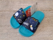 Klapki chłopięce z dinozaurem, niebieskie  - rozm 29