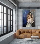 Obraz na płótnie "Tęsknota" - kobieta 60x80cm