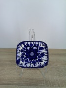 Ceramiczny talerzyk / paterka dekoracyjna ręcznie malowana kobalt