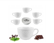 KOMPLET 6 FILIŻANEK DO KAWY 210 ml, porcelanowe DO KAWY Tudor England
