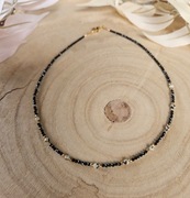 Naszyjnik Choker z Kamieni Naturalnych Spinel Jaspis Dalmatyński Hematyt 