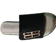 Klapki czarne zamsz  lato 2025 rozmiar 39