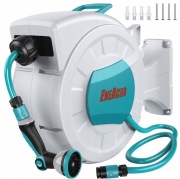 Bęben z wężem ogrodowym 20m / Automatyczne zwijanie / Dysza 10 trybów