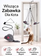 Zabawka dla kota- Mysz piszcząca podczas zabawy 