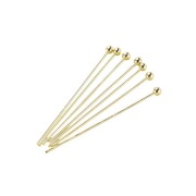 SZPILKI z kulką DO BIŻUTERII Pozłacane 14K, 0,6x40 mm, 10 szt.