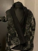 Solar asymetryczny płaszcz kurtka narzutka oversize duża wełna parzona