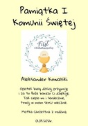 Plakat Pamiątka I Komunii Świętej a4