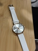 Zegarek Damski, biały pasek, perłowa tarcza