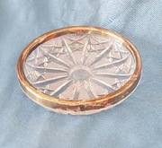 Hefra Kryształowa patera/talerz (PRL) z obwódką  15,5 cm