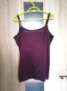 Bordowa koszulka na ramiączkach do spania rozmiar M