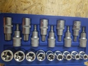 ZESTAW NASADEK NASADKI KLUCZE E-TORX 19ELE