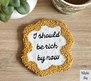 Podkładka/Podstawka pod kubek, handmade, z napisem, zabawna - Kłębi Się