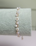 Różowa bransoletkaz dodatkami rose gold stal nierdzewna 