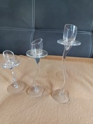 Świeczniki szklane komplet