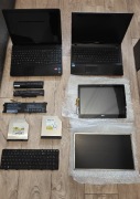 Zestaw elektroniki / laptopy / baterie / czytniki CD / monitory