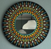 RĘCZNIE MALOWANE LUSTRO,RĘKODZIEŁO,MANDALA DOT ART