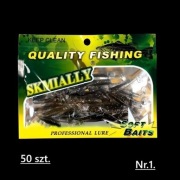 Gumy wędkarskie . 50 szt. 3,5 cm. dwa kolory