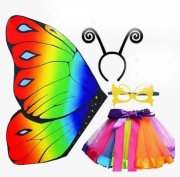 Nowy! Zestaw strój motyl motylek wróżka skrzydła halloween 