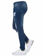 spodnie STONE EDGE RIP SUPER SKINNY STRETCH FIT BRONX BOYS W28 14lat granat