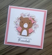 Kartka na roczek i chrzest dla dziewczynki