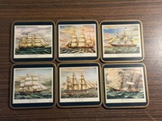 Zestaw 6 podkładek Pimpernel – żaglowce, vintage, Anglia, lata 70