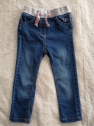 Niebieskie spodnie jeansowe jeansy na gumie motyl Nutmeg 92 jak nowe