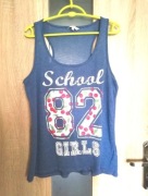 Niebieska koszulka bokserka na ramiączkach rozmiar XXL