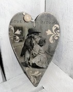 Deseczka zawieszka zakładka całus serce