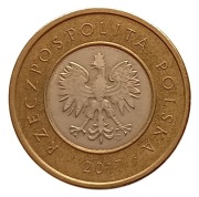 2 ZŁOTE 2017 MONETA >>> DESTRUKT >>> SŁABO WYBITY ORZEŁ