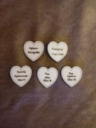 Scrapki drewno serce grawer 4cm 5szt.