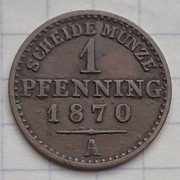 #2223 Niemcy Prusy 1 fenig 1870 A 