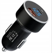 ŁADOWARKA SAMOCHODOWA z WOLTOMIERZEM USB USB-C QC 3.0 PD  DO ZAPALNICZKI 