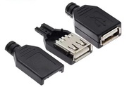 Wtyk męski USB-A, piny lutowane na przewód