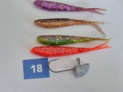 Gumy jaskolki 6 cm.- zestaw 4 szt. + glowka jig jako gratis !