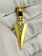 NOWY Naszyjnik wisiorek męski złoty grot strzała punk rock