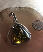 Duzy wisiorek srebrny z bursztynem baltyckim srebro 925