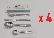 4 Komplety sztućców SMEG w stylu włoskim ze stali nierdzewnej 
