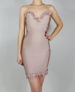 Sukienka Mini Różowa Obcisła Dekolt Serce Missguided xxs 32