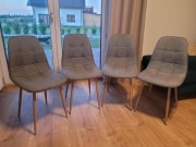 Komplet 4 szarych krzeseł