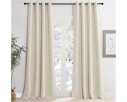 Zasłony zaciemniające termiczne, beż, 140 x 245 cm, 2 szt. Przelotki
