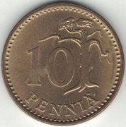 Finlandia 10 pennia 1972 - 20 mm - nr 1