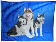 Koc Elway, gruby akrylowy 160x210  HASKY NIEBIESKIE