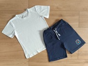 Sportowy komplet bluzka krótki rękaw + spodenki strój na wf 128/134