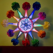 GWIAZDA KOLĘDNICZA 12-RAMIENNA WIELOKOLOROWA